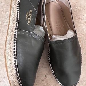 VALENTINO GARAVANI luxury green nappa leather espadrilles Sz 10 NEW